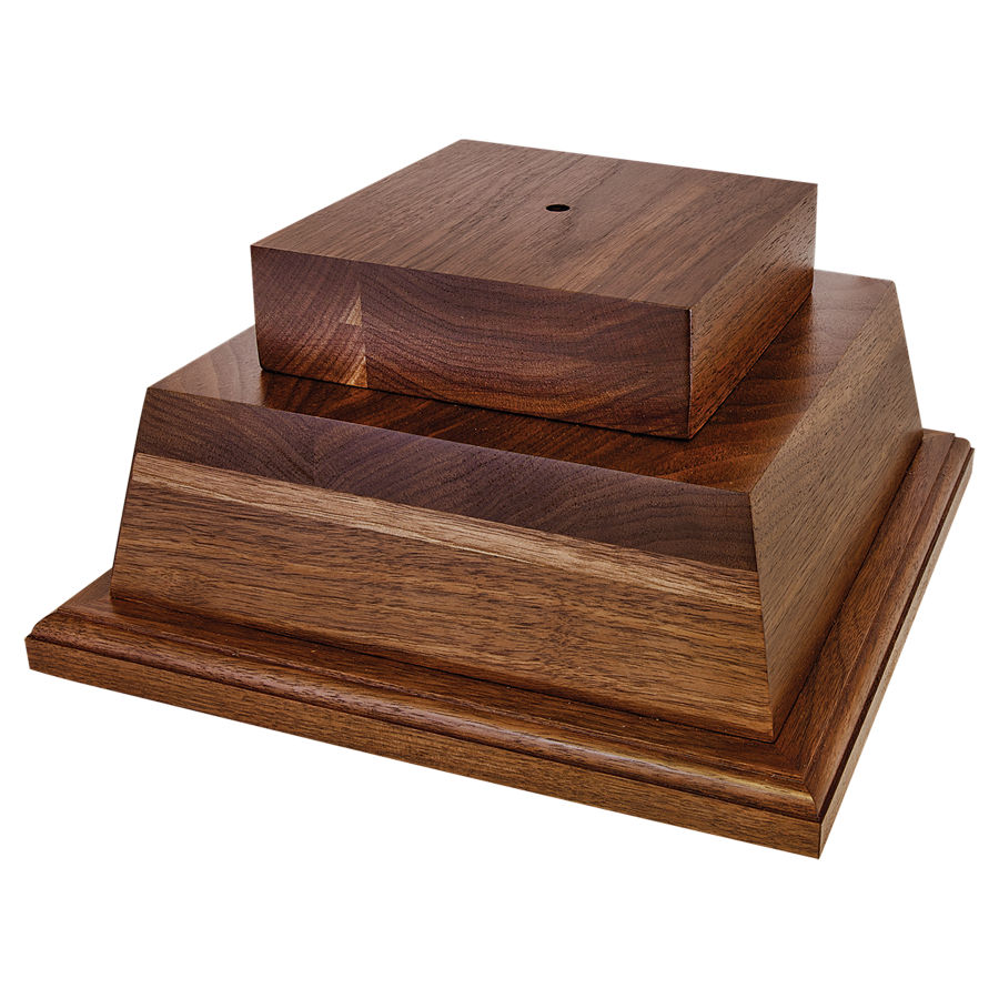 Solid Walnut Round Cup Trophy Base With Cove Edge Sub Base - Moslow Wood  Products (Virginia)