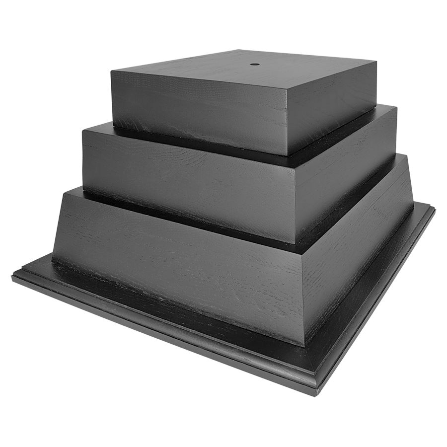 Trophy Base / Plinth, Weighted Square Black Trophy Base, Ideal for Models  Figures in Various Sizes With Gold or Silver Engraved Plate 