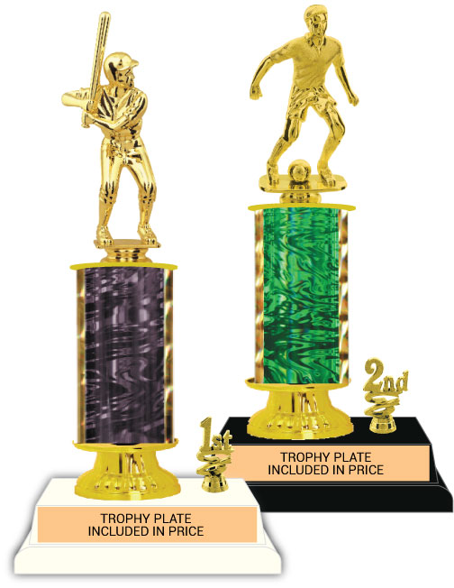 Rectangle Column Trophy with riser and trim