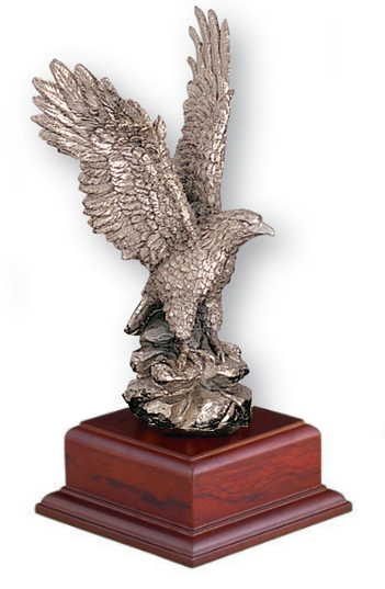 Eagle on Base Antique Silver Electroplated Finish