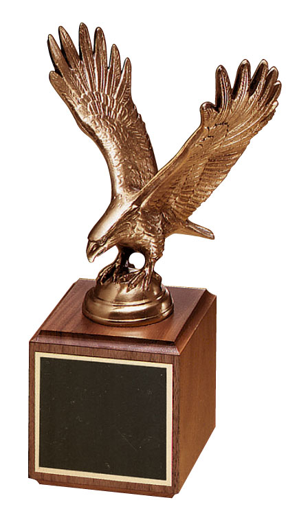 Antique Bronze Cast Eagle on Walnut base