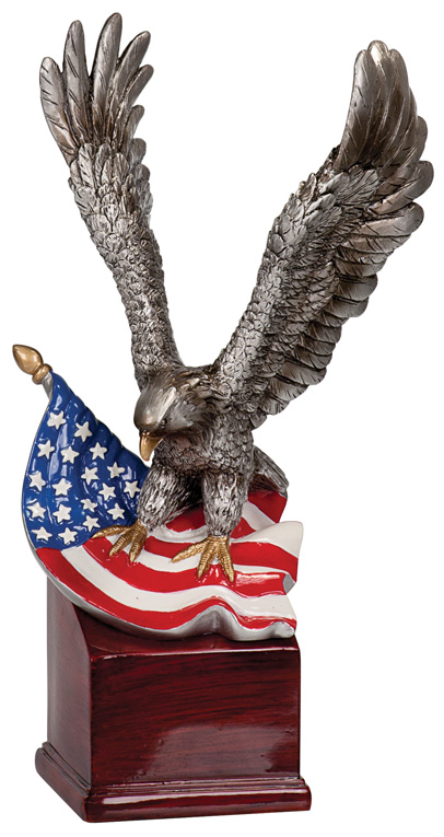 Handpainted Eagle with Flag