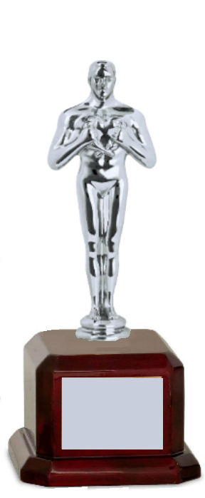 Silver Achievement Figure on Rosewood Base