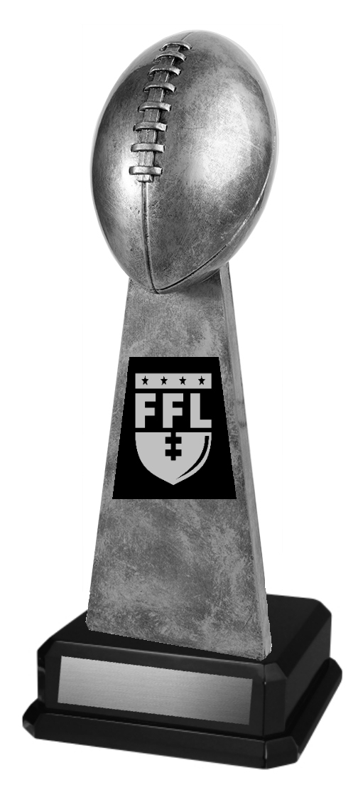 Silver Fantasy Football Award on Black base