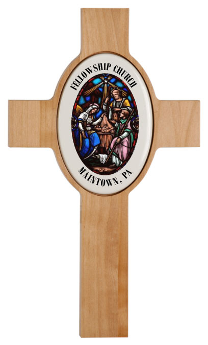 Wood Cross Plaque with Insert