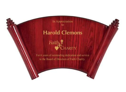 Rosewood Scroll Plaque