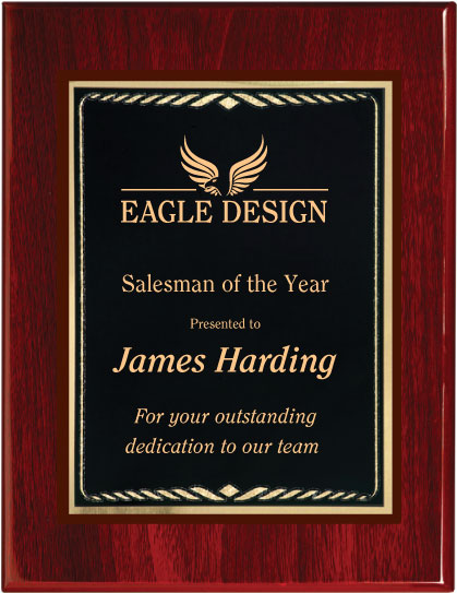 Rosewood Plaque with Black Designer Plate