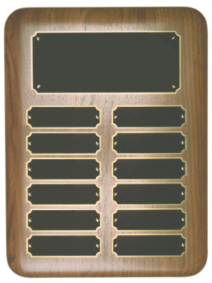 Solid Walnut Perpetual Plaque - 12 plate