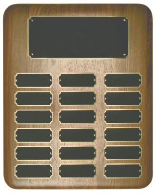 Solid Walnut Perpetual Plaque - 18 plate
