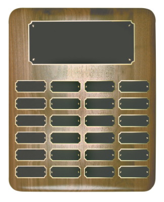 Solid Walnut Perpetual Plaque - 24 plate