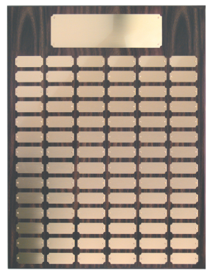 Walnut Finish Perpetual Plaque - 102 plate