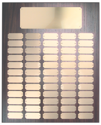 Walnut Finish Perpetual Plaque - 60 plate