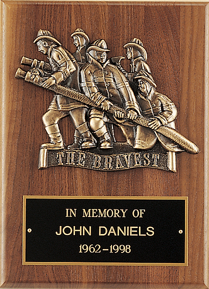 Firefighter Plaque with metal casting