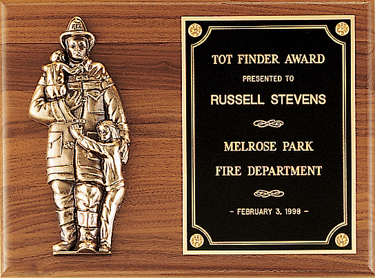 Firefighter Plaque with metal casting