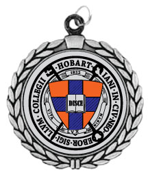 Custom Silver Medal with Laurel Wreath and Imprinted Insert