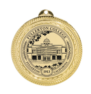 Custom Bright Gold Medal with Imprinted Insert