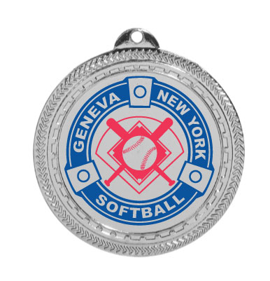 Custom Bright Silver Medal with Imprinted Insert