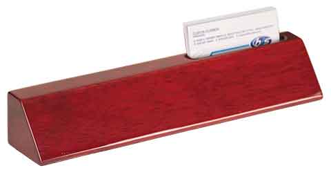 Rosewood Desk Wedge with Business Card Holder