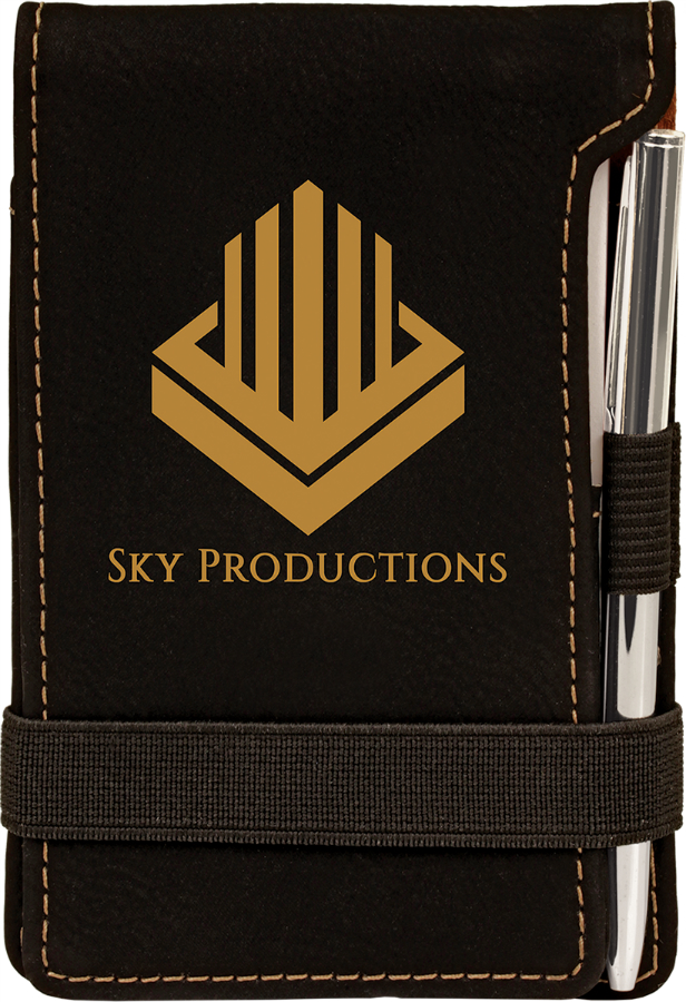 Leatherette Pad and Pen Black/Gold