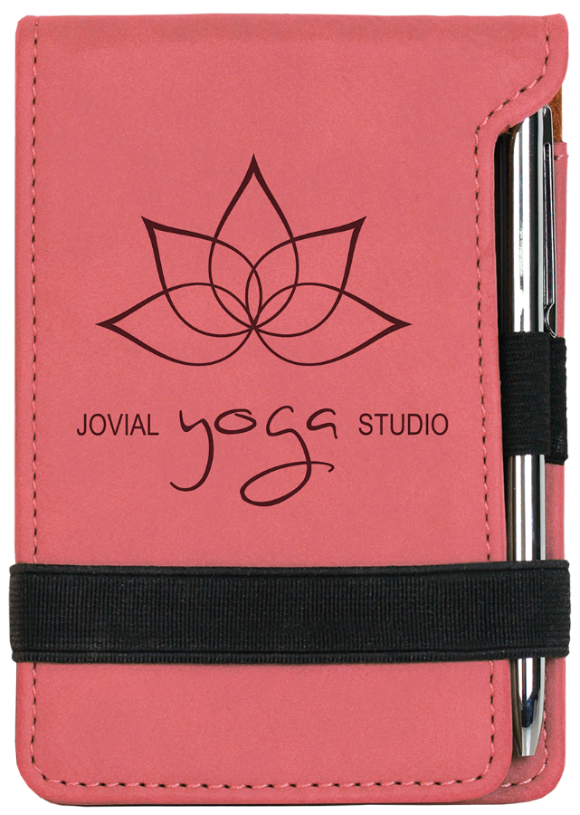 Leatherette Pad and Pen Pink