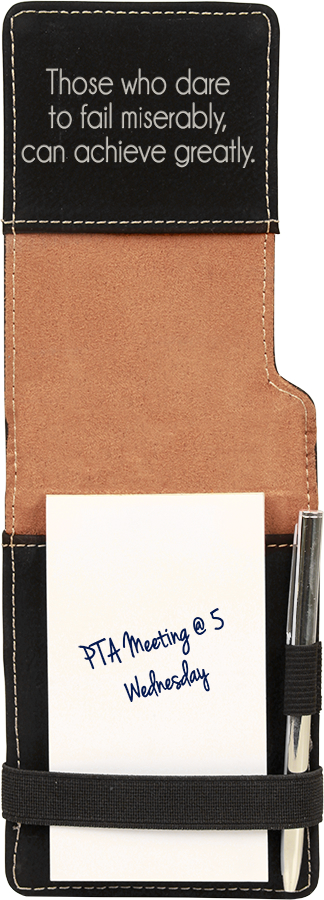 Leatherette Pad and Pen  Black/Silver