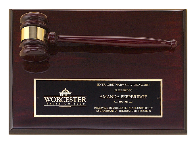 Rosewood Plaque with Rosewood Gavel