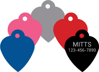 Pet ID Tag Heart Engraved