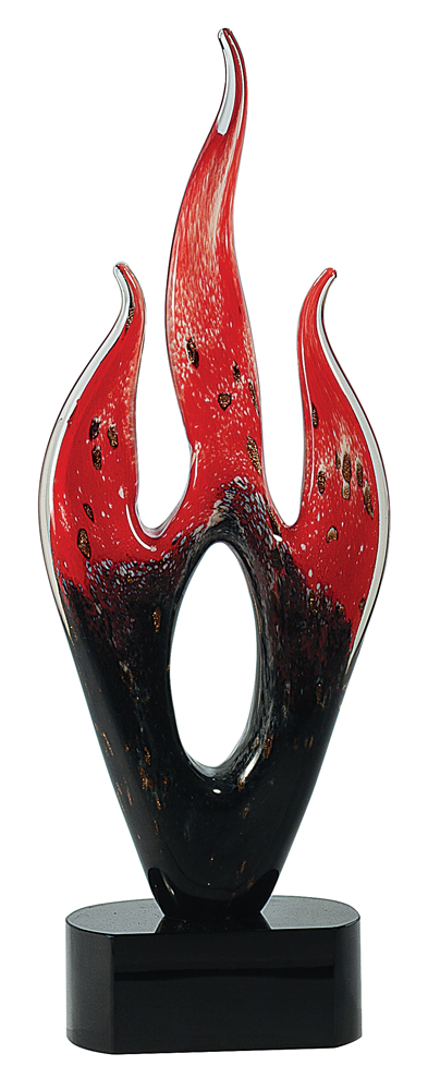 Red/Black Flame Art Glass