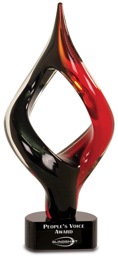 Red/Black Twist Art Glass