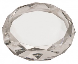 Round Facet Crystal Paperweight