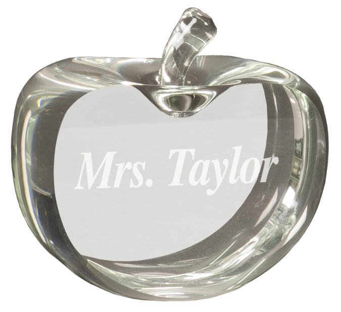 Apple Crystal Paperweight