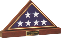 Gold Accent Triangle Flag Display with Base