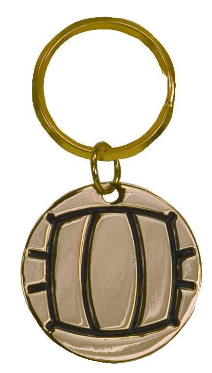 Brass Volleyball Key Ring