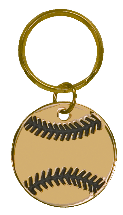 Brass Baseball Key Ring
