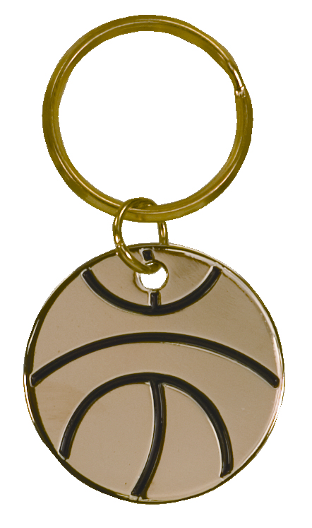 Brass Basketball Key Ring