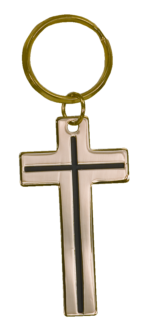 Brass Cross Key Ring