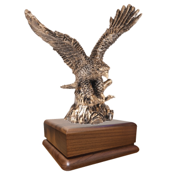 Resin Gold Metalic Eagle on Walnut Base