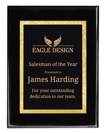 Piano Finish Black Plaque with Designer Plate