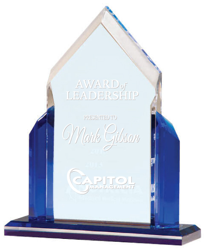 Peak Acrylic Award with Blue Accents