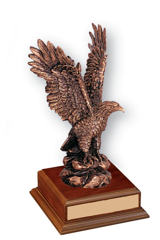 Bronze Eagle on Walnut Base 12"