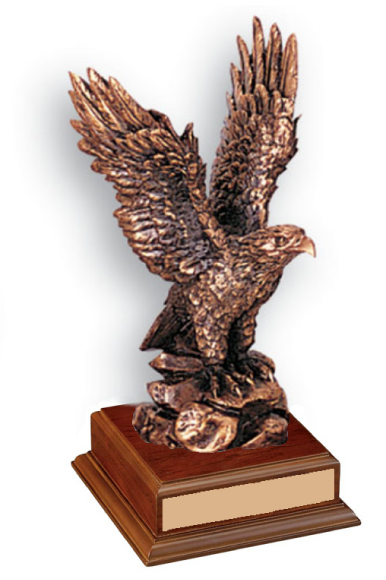 Bronze Eagle on Walnut Base 8 1/2"