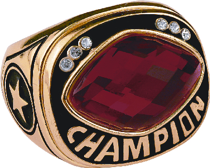 Championship Ring - Red Glass