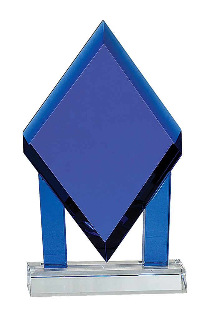 Blue crystal diamond with clear base