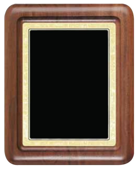Walnut Silhouette Plaque with Black Plate