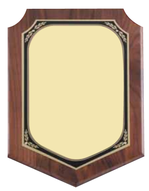 Walnut Plaque with Gold Brass Plate