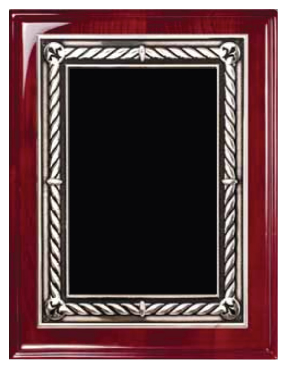 Rosewood Piano Finish Plaque with Black Plate