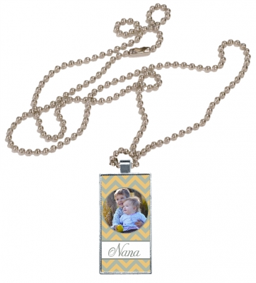 Rectangular Pendant with Ball Chain